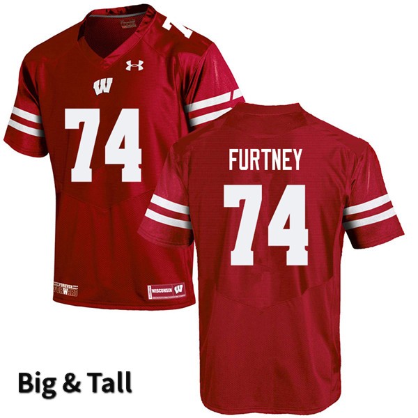 Wisconsin Badgers Men's #74 Michael Furtney NCAA Under Armour Authentic Red Big & Tall College Stitched Football Jersey CW40T16CO
